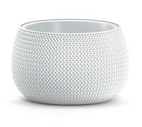 B2C Plant Pots Indoor Outdoor Plastic Flowerpot Small Medium Large Splofy Home Decorative Planter Braid yarn Mesh Effect (White, 29 cm - 3.9 litre)