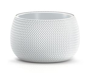 B2C Plant Pots Indoor Outdoor Plastic Flowerpot Small Medium Large Splofy Home Decorative Planter Braid yarn Mesh Effect (White, 29 cm - 3.9 litre)