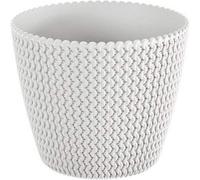 B2C Plant Pots Indoor Outdoor Plastic Flowerpot 13cm to 40cm Small Medium Large Splofy 6 Colours (26cm, White)