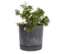 B2C Plant Pots Indoor Outdoor Plastic Marble Concrete Flowerpot Small Medium Large Tubo 5 Colours (30 cm, Marengo)