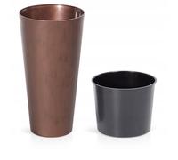 B2C Planter Plant Pot Flowerpot Cylinder Outdoor Garden Balcony Indoor Beton Tall Slim Concrete Effect Modern (Corten Steel, 28.6cm)