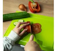 B2C Plastic Cutting Choping Board Kitchen Food Prep Curved Edge Green