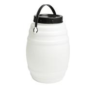 B2C Plastic Food Storage Barrels with Screw-On Lid & Handles - 1.2L to 5L - Food-Safe, Durable, Lightweight, Perfect for Fermenting, Water & Kitchen Use (1, White, 4L)