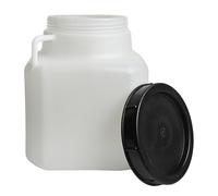 B2C Plastic Food Storage Barrels with Screw-On Lid & Handles - 1.2L to 5L - Food-Safe, Durable, Lightweight, Perfect for Fermenting, Water & Kitchen Use (1, White, 5L SQUARE)