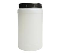 B2C Plastic Food Storage Barrels with Screw-On Lid & Handles - 1.2L to 5L - Food-Safe, Durable, Lightweight, Perfect for Fermenting, Water & Kitchen Use (2, White, 2L)