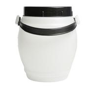 B2C Plastic Food Storage Barrels with Screw-On Lid & Handles - 1.2L to 5L - Food-Safe, Durable, Lightweight, Perfect for Fermenting, Water & Kitchen Use (6, White, 1.5L)
