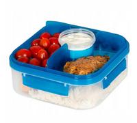 B2C Plastic Lunch Box Compartments Layered School Nursery Work Food Snack Container Blue