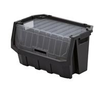 B2C Plastic Order Picking Parts Storage Bins Boxes With Scooped Front Stackable Wall (40 Litres, With lid)