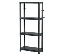 B2C Plastic Shelving Storage Unit 185Kg 131.5Cm Shelves 4 Tier Garage Racking Shelf