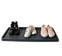 B2C Plastic Shoe Plant Tray Dry Pad Wellies Boots Door Utility Mat Easy Clean Black Large