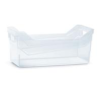 B2C Plastic Storage Box Boxes Handles Wheels Container Home Kitchen Office Box Toys Organizer Portable Sort Bin Storing Tub Warehouse Clear See-through (Style 1)
