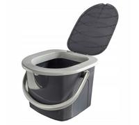 B2C Portable Toilet Bucket Wc Seat Lid Handle Camping Travel Easy Clean Plastic 15.5L