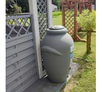 B2C Rainwater Tank Water Butt Plastic Container Garden Storage Barrel Grey 360L