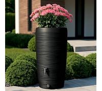 B2C Rainwater Tank Water Butt Plastic Rain Collector Container 240L + Connection Kit Black