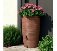 B2C Rainwater Tank Water Butt Plastic Rain Collector Container 240L + Connection Kit Terracotta