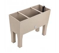 B2C Raised Planter Plant Pot On Legs Rattan Large Look Texture White Anthracite Flower Box 60cm 80cm Home Growing Garden Decoration (Mocca, L 60cm x H 46cm)