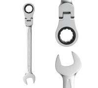 B2C Ratchet Spanner Combination Ratchet Wrench Spanners 72T Flexi Head 8mm - 21mm for Workshop Garage Home DIY Hand Tool (9mm - Flexi)