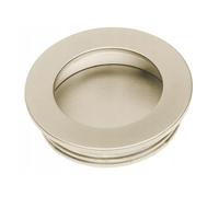 B2C Recessed Flush Door Handle Finger Pull Round 40 x 40 x 10mm Furniture Overlapping Sliding Doors Opening Modern Hardware (Satin)
