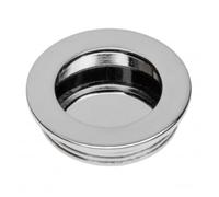 B2C Recessed Flush Door Handle Finger Pull Round 40 x 40 x 10mm Furniture Overlapping Sliding Doors Opening Modern Hardware (Chrome)