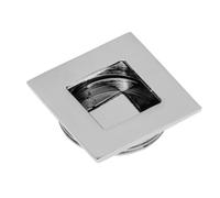 B2C Recessed Flush Door Handle Finger Pull Square 40 x 40 x 10mm Furniture Overlaping Doors Opening Wardrobe Kitchen (Chrome)
