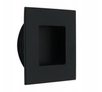 B2C Recessed Flush Door Handle Finger Pull Square 40 x 40 x 10mm Furniture Overlaping Doors Opening Wardrobe Kitchen (Black)