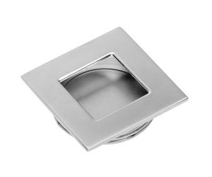 B2C Recessed Flush Door Handle Finger Pull Square 40 x 40 x 10mm Furniture Overlaping Doors Opening Wardrobe Kitchen (Aluminium)