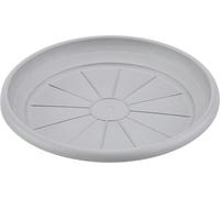 B2C Round Black Plastic Plant Pot Saucers White 22Cm