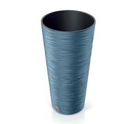 B2C Round FURU Style Look Textured Planter Tall Flower Plant Pot Indoor Outdoor Garden Decor Modern Elegant Patio Home (Scandinavian Blue, 250mm - 10")
