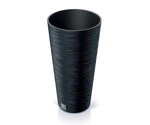 B2C Round FURU Style Look Textured Planter Tall Flower Plant Pot Indoor Outdoor Garden Decor Modern Elegant Patio Home (Anthracite, 250mm - 10")