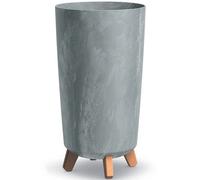 B2C Round Gracia Style Planter With Legs Tall Plant Pot Indoor Outdoor Garden Decor Concrete