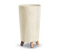 B2C Round Gracia Style Planter With Legs Tall Plant Pot Indoor Outdoor Garden Decor Cream