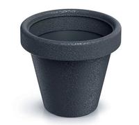 B2C Round Plant Pot Plastic Origina Garden Patio Planter Textured Anthracite 23.8Cm X 21,4Cm