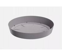 B2C Round Plastic Water Plant Pot Saucer Trays Grey 23Cm