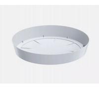 B2C Round Plastic Water Plant Pot Saucer Trays Grey White Anthracite Weather-Resistant 8 sizes 10-38cm (White, 15.5cm ⌀)