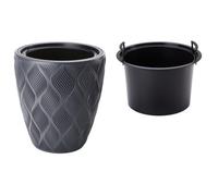 B2C Round Tall Plant Pot Elegant Large Flower Indoor Outdoor Garden Planters Flow Anthracite H 32Cm X D 29Cm