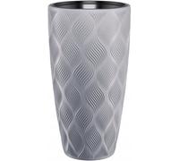 B2C Round Tall Plant Pot Elegant Large Flower Indoor Outdoor Garden Planters Flow Platinum H 58Cm X D 38.5 Cm