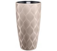 B2C Round Tall Plant Pot Elegant Large Flower Indoor Outdoor Garden Planters Flow Taupe H 58Cm X D 38.5 Cm