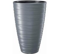 B2C Round Tall Plant Pot Elegant Large Flower Indoor Outdoor Garden Planters Maze Light Grey