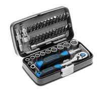 B2C Sockets & Bits Set 38 Piece Tool Set With Accessories 1/4 In Plastic Case Crv