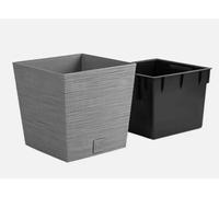 B2C Square Furu Style Look Planter Tall Flower Plant Pot Indoor Outdoor Garden Decor Concrete 250mm - 10"