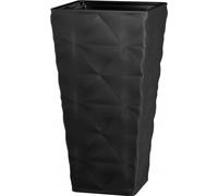 B2C Square Tall Plant Pot Elegant Large Flower Indoor Outdoor Garden Planters Diva Black Small