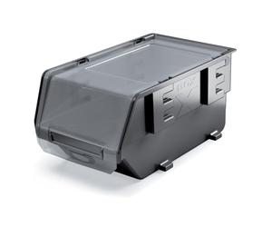 B2C Storage Bins Plastic Order Picking Parts Boxes Lid Scooped Front Stackable Wall Mounted Garage Workshop Tool Organizer Modular (With lid, XXL - 296x197x147mm)