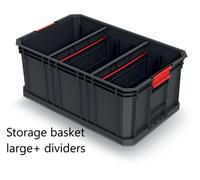 B2C Storage Tool Box Platform Wheels Large Toolbox Mobile Tray Compartment Stackable Storage Basket Large + Dividers