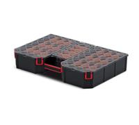 B2C Tager DIY Storage Organiser Compartment Parts Screws Carry Case Tool Box Workshop Garage Home (Large Tall)