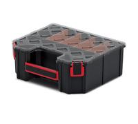 B2C Tager DIY Storage Organiser Compartment Parts Screws Carry Case Tool Box Workshop Garage Home (Small Tall)