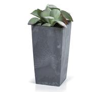 B2C Tall Planter Plant Pot Square Concrete Effect Flower Indoor Outdoor Garden Patio Grey Anthracite With Insert Home Decor Flowerpot (Marengo/Grey, H75cm x W40cm)