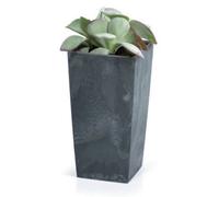 B2C Tall Planter Plant Pot Square Concrete Effect Flower Indoor Outdoor Garden Patio H50Cm/w26,5Cm Anthracite