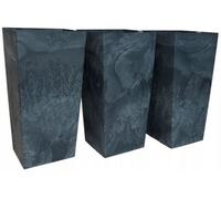 B2C Tall Planter Plant Pot Square Concrete Effect Flower Indoor Outdoor Garden Patio H61Cm/w32,5Cm Anthracite