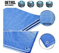 B2C Tarpaulin Regular And Heavy Duty Waterproof Cover Tarp Ground Sheet Multi Sizes Blue 3M X 5M