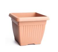 B2C Terra Flower Pot Planter Classic Plastic Square Planter Indoor Outdoor Terracotta Anthracite Deror (Terracotta, 37cm)